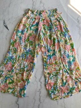 Raya Sun Tropical Side Slit Flyaway Beach Cover-up Women's  Pants Size  Small